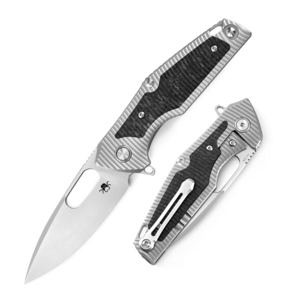 KLAKEN B06 SIGURD EDC Outdoor Folding Knife 14C28N Blade With Titanium & CF Hand