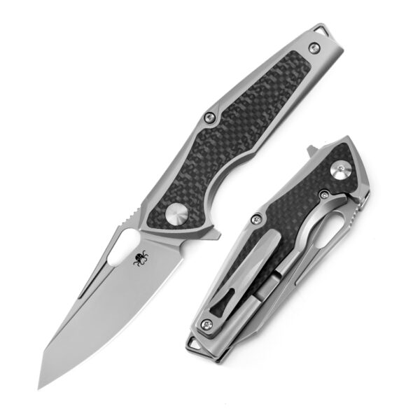 KLAKEN B07 ALBIR, M390 Blade With Titanium & CF Handle EDC Folding Pocket Knife